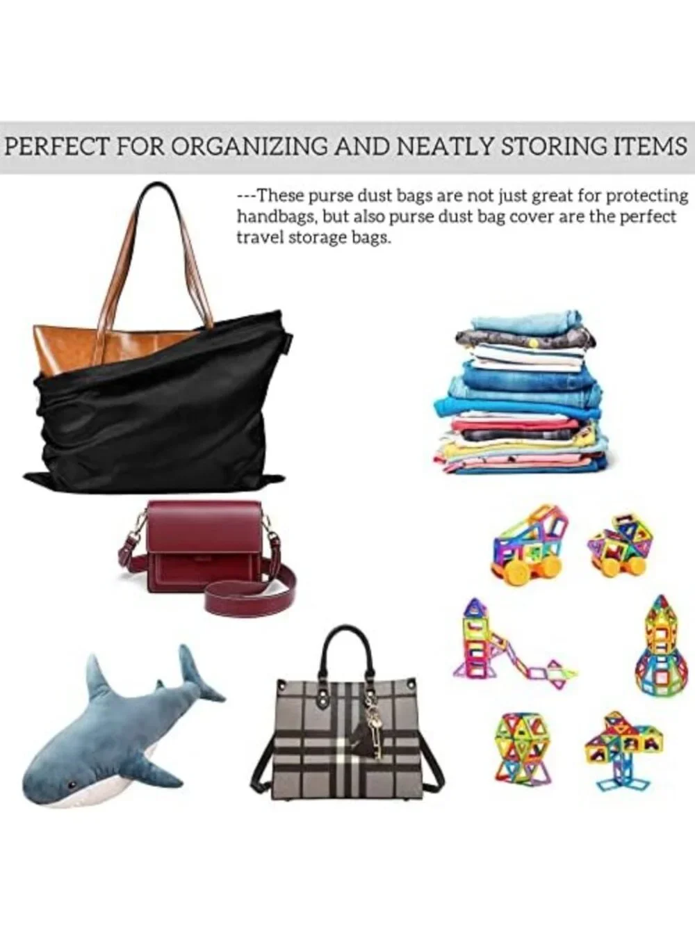 20 Pack Silk Dust Bags for Purses & Handbags | Travel Storage Pouches for Shoes